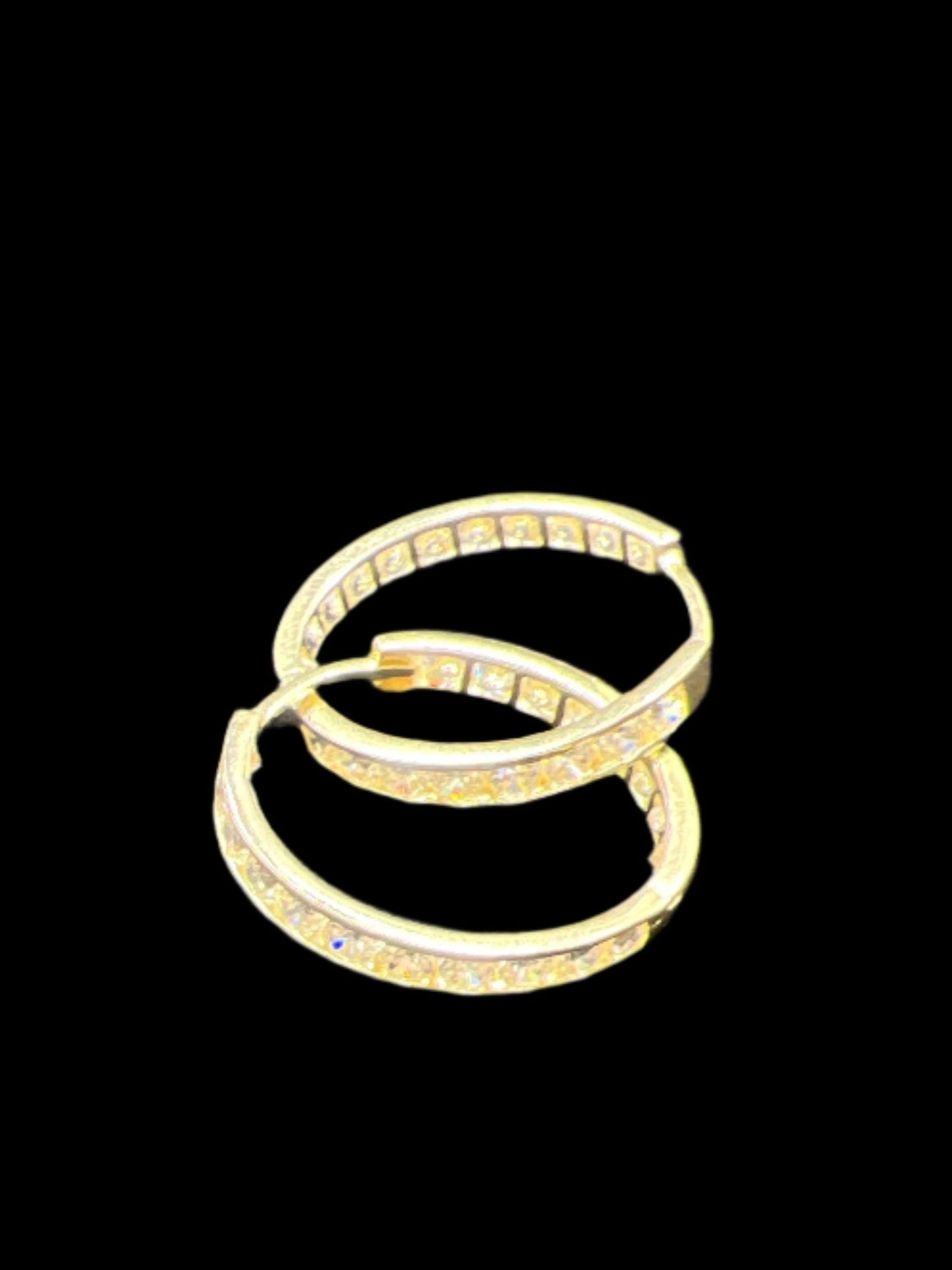 **355-14K Aros de Piedras Blancas 3x 20mm