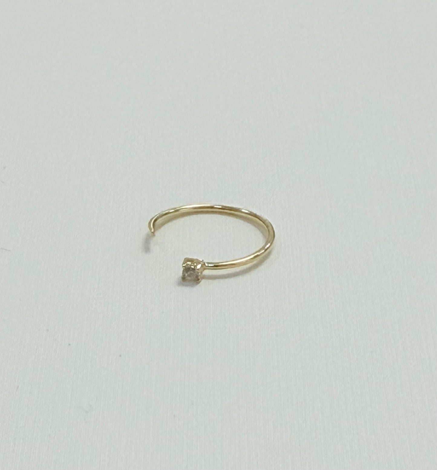 1694- 14K Round Nose Jewelry w/ Cz W.G