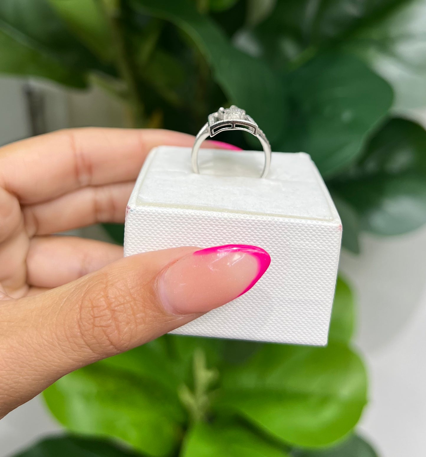 S1138- NEW .925 Sterling Silver St. Jude Square Ring W.G