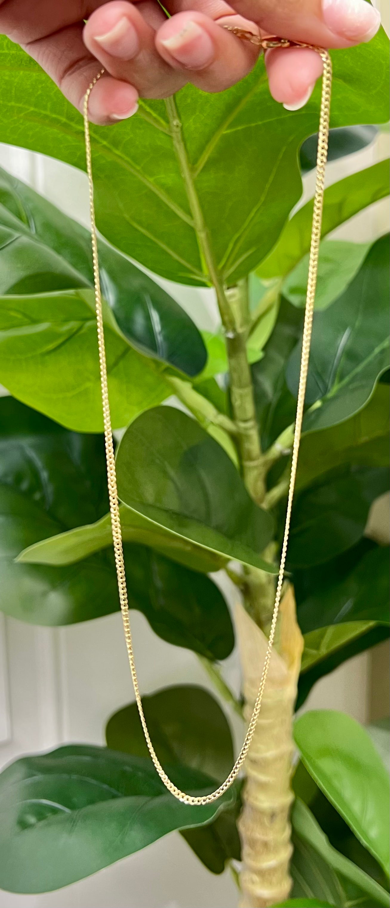 1168- NEW 14K Solid Cuban Curb Chain (2mm) 18" W.G