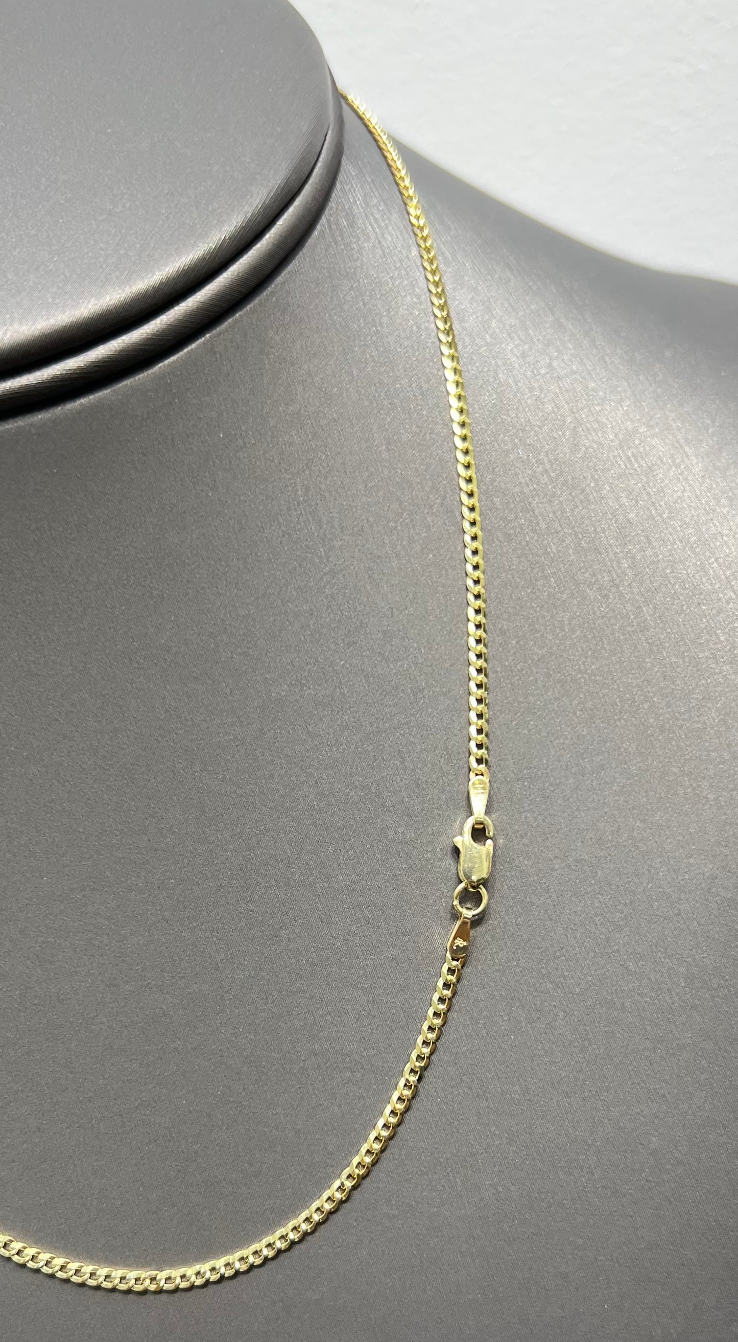 1168- NEW 14K Solid Cuban Curb Chain (2mm) 18" W.G