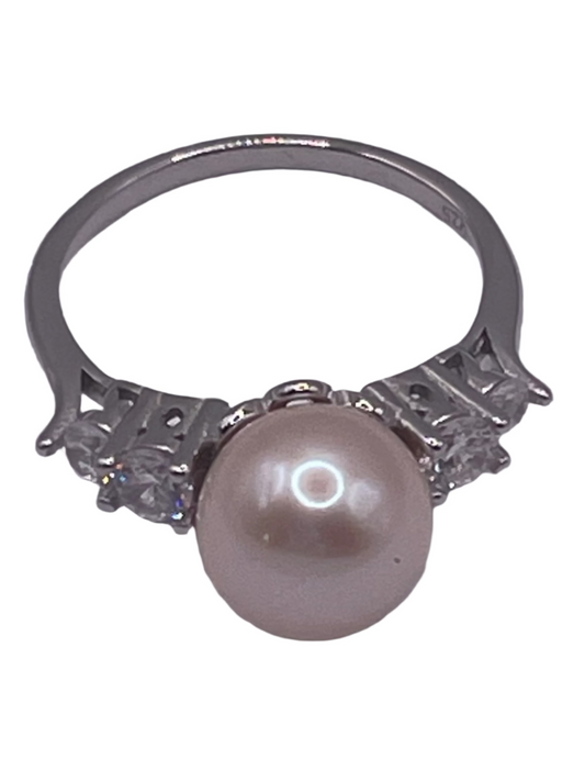 S759- NEW .925 Freshwater Pearl Ring W.G