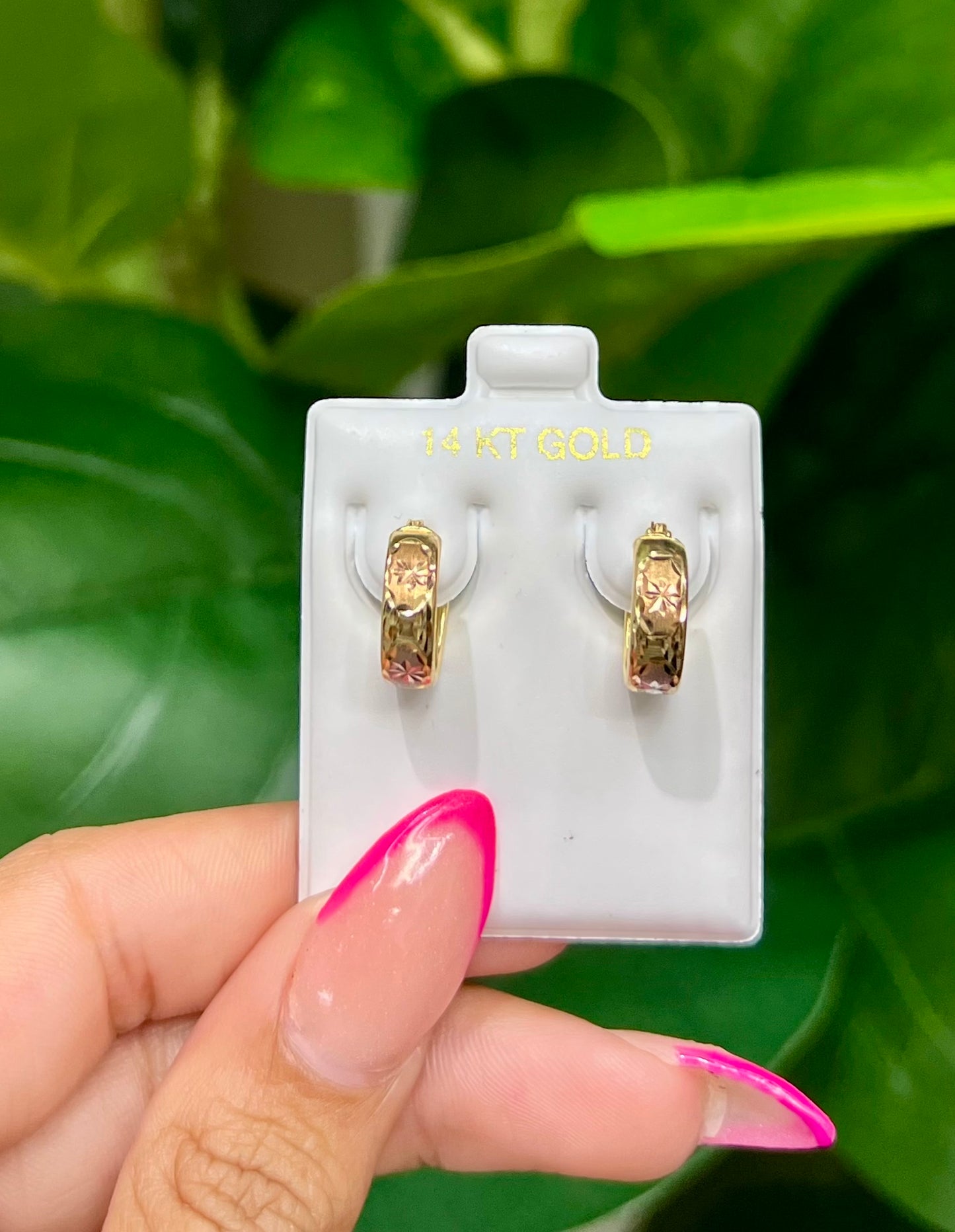 00150- NEW 14K Tri Color Gold Earrings Hoops (12x4mm) W.G