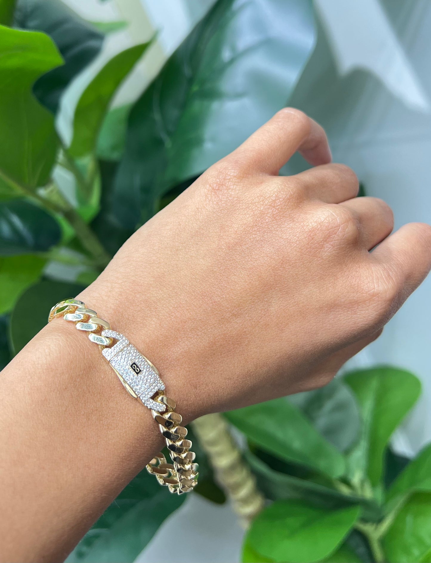 1166- NEW 14k Hollow Cuban Monaci Bracelet (8mm) 7" W.G