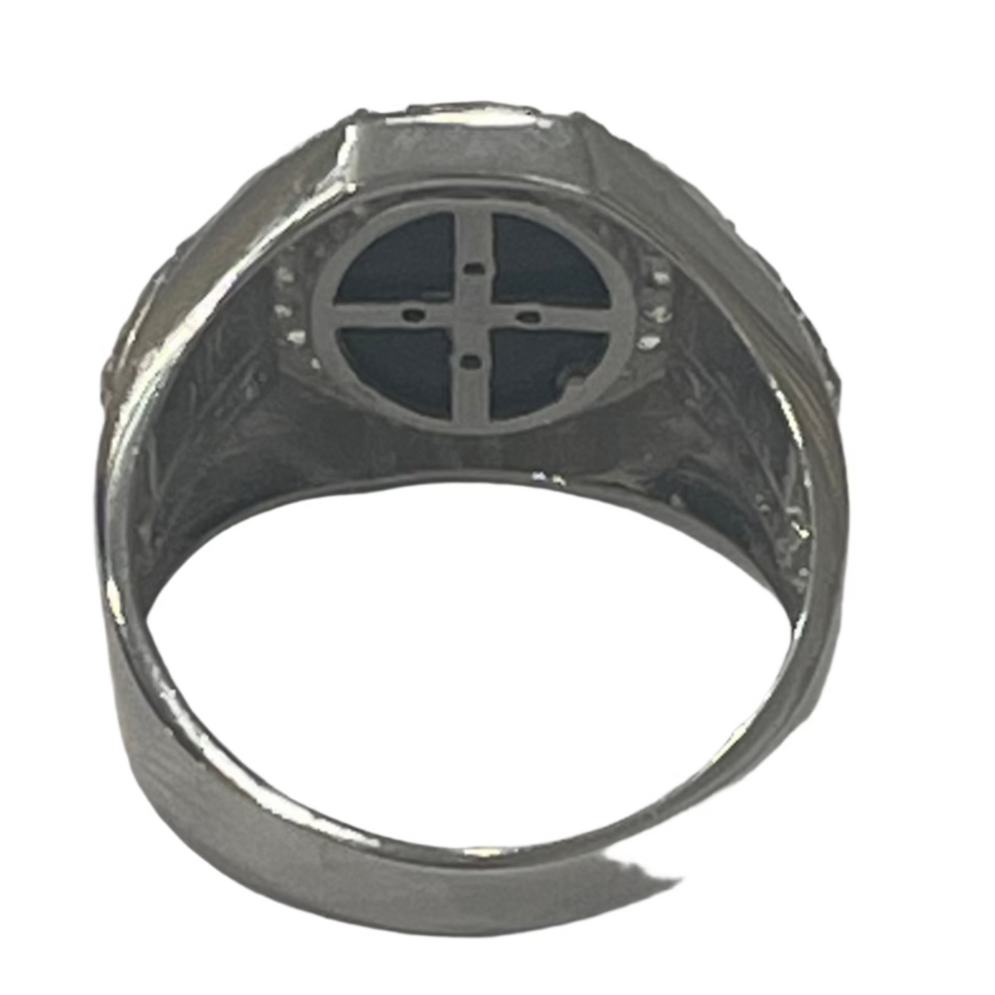 S773- NEW .925 Black Oval Men's Ring W.G