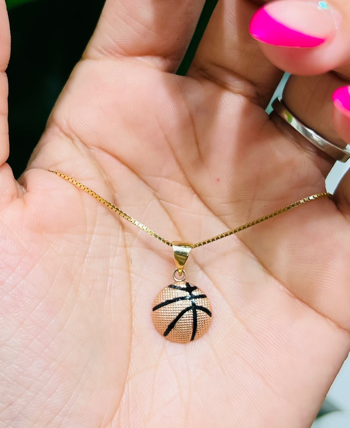 461- NEW 14K Basketball Pendant W.G