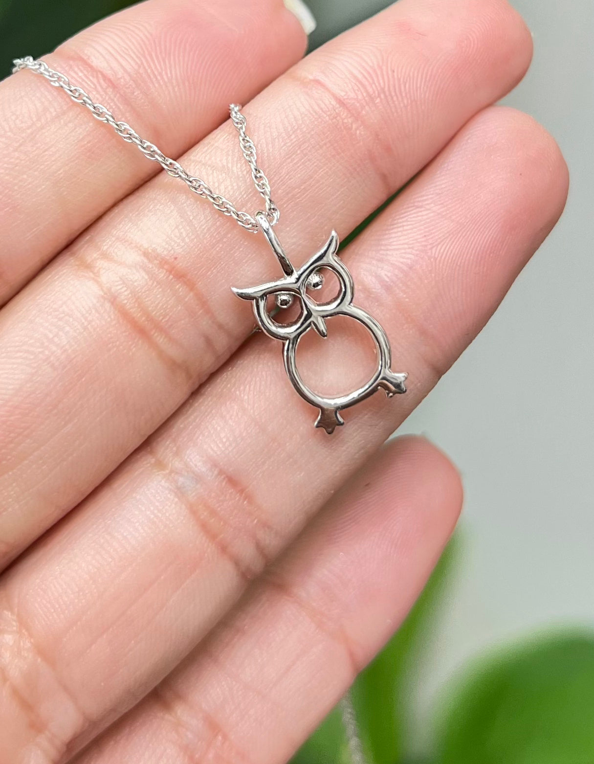 S573- NEW .925 Sterling Silver Full Cz Owl Pendant W.G