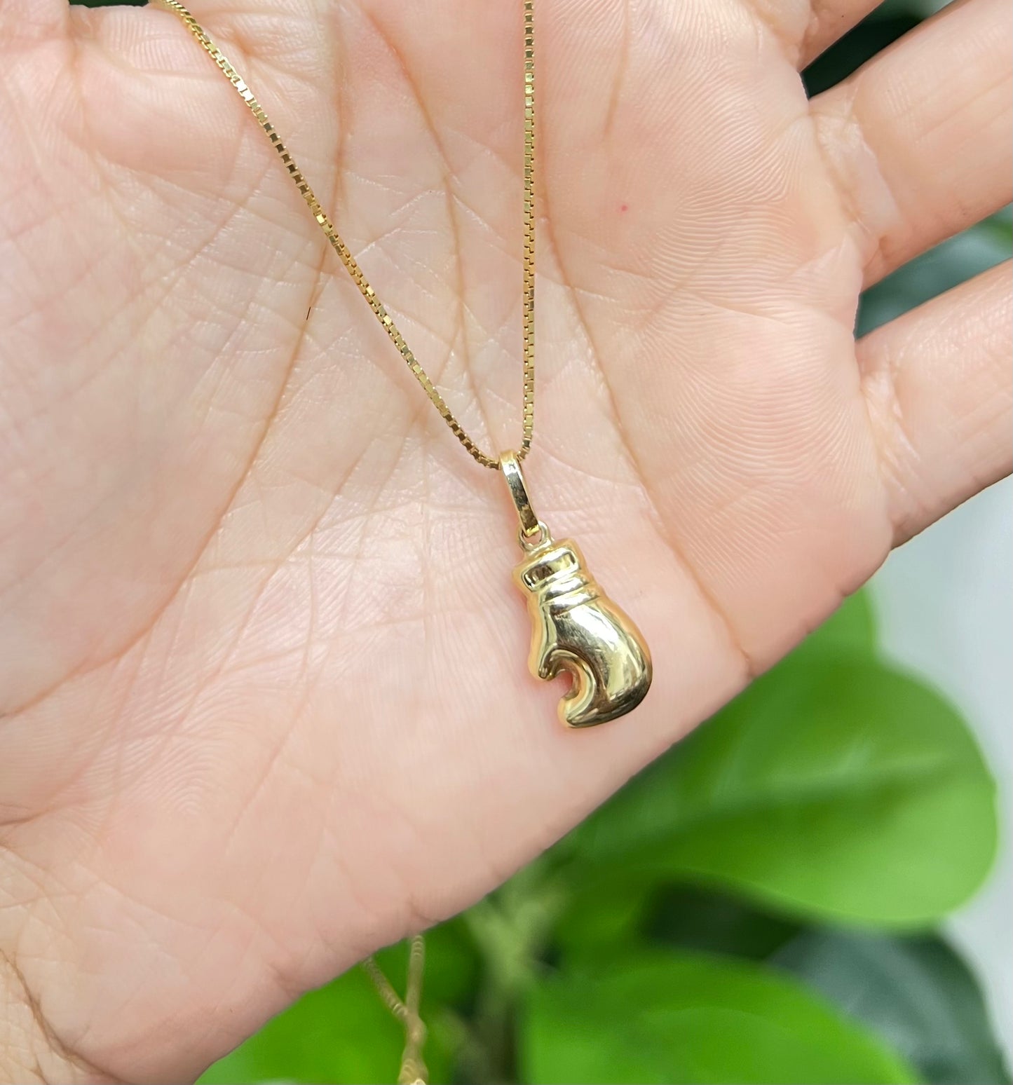 460- NEW 14K Single Hollow Boxing Glove Pendant W.G