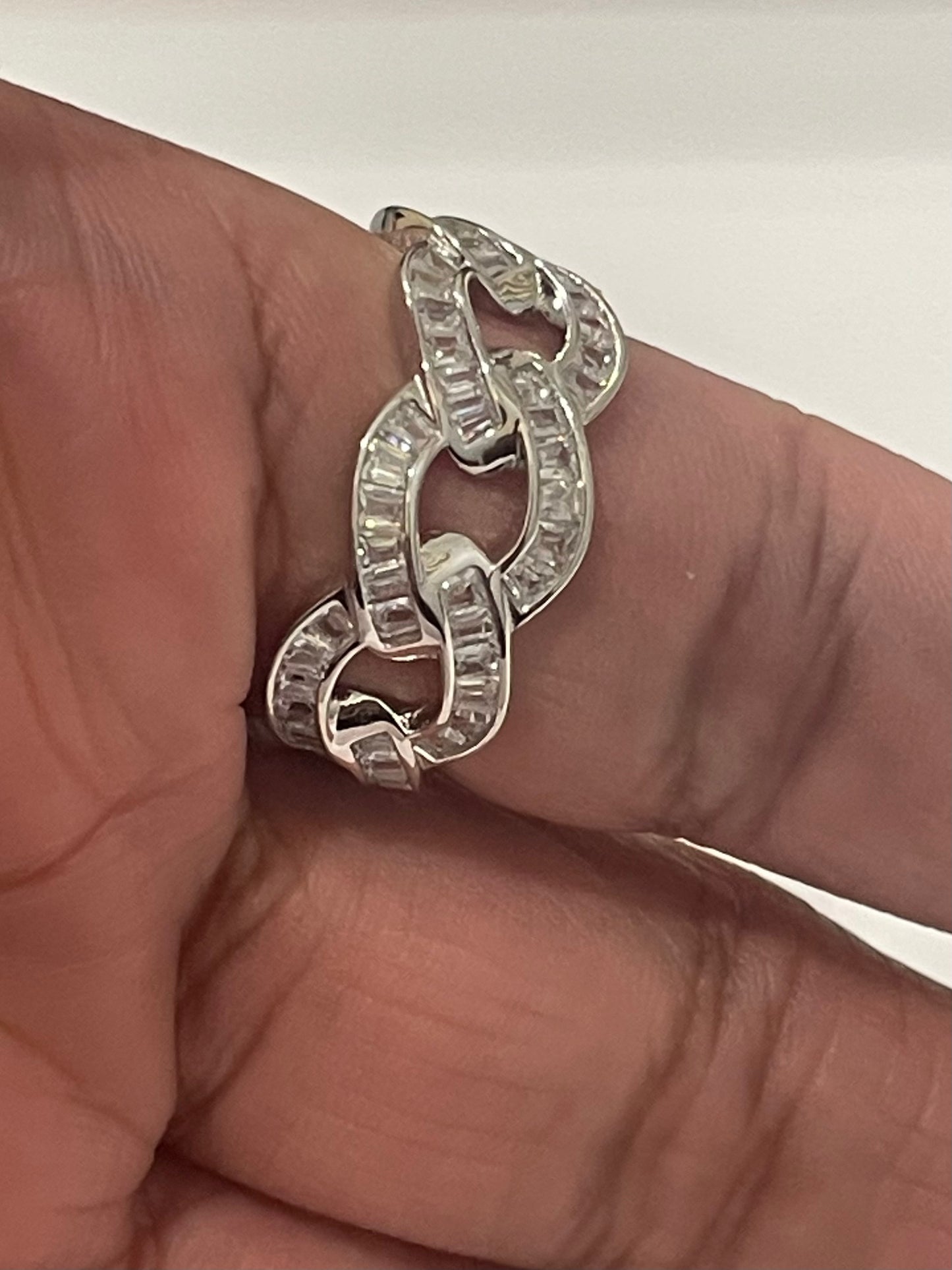 S771- NEW .925 Full Cz Zirconia Band Ring W.G