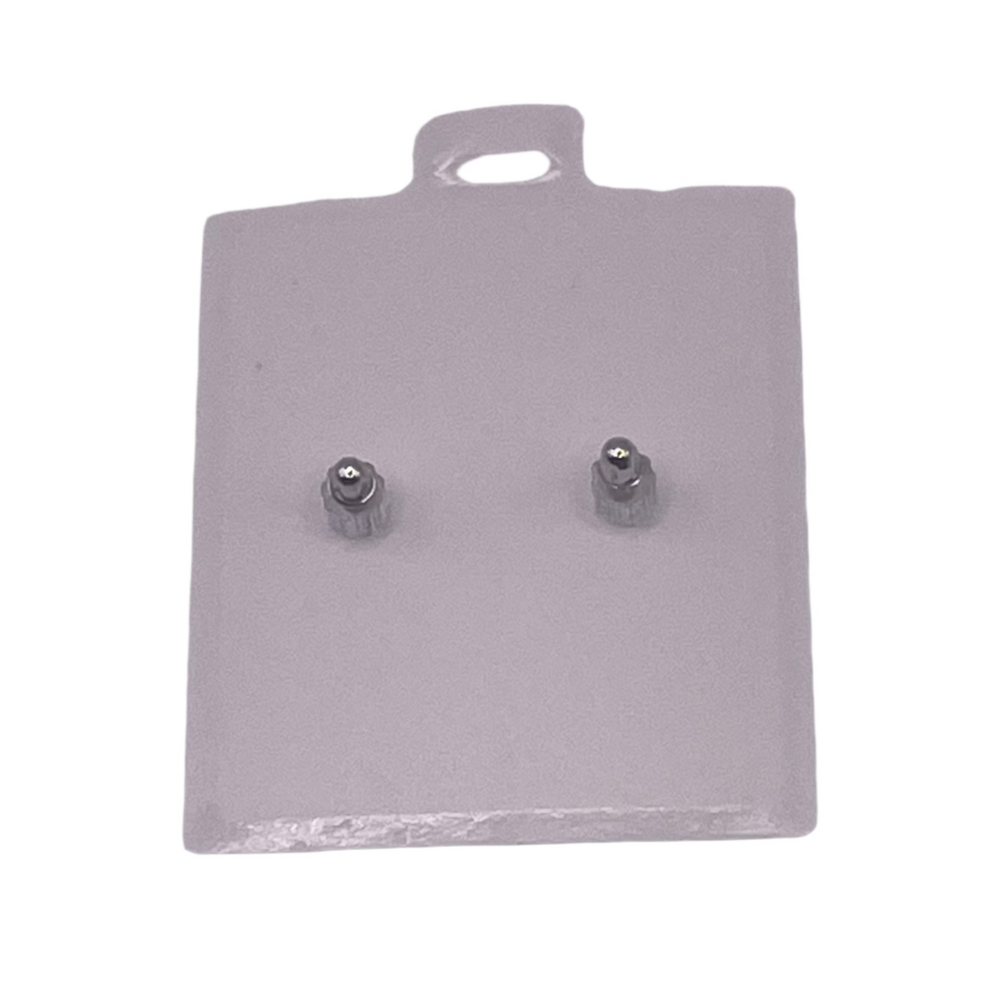 581- 14K White Gold Square Studs (6mm) W.G
