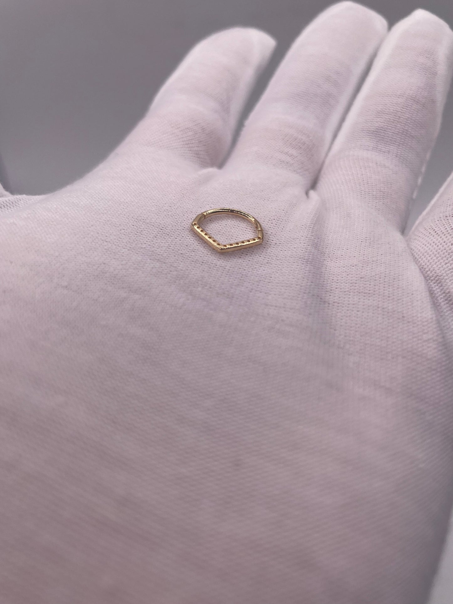 659- New 14K Hollow Nose Septum Ring (12mm) W.G