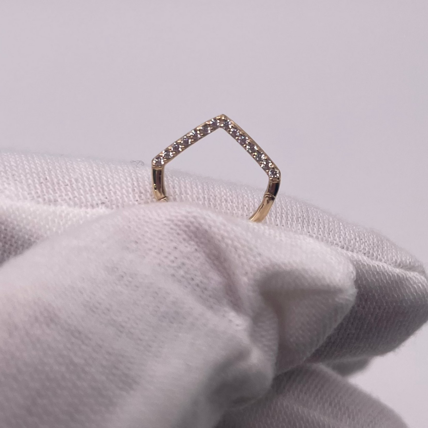 659- New 14K Hollow Nose Septum Ring (12mm) W.G