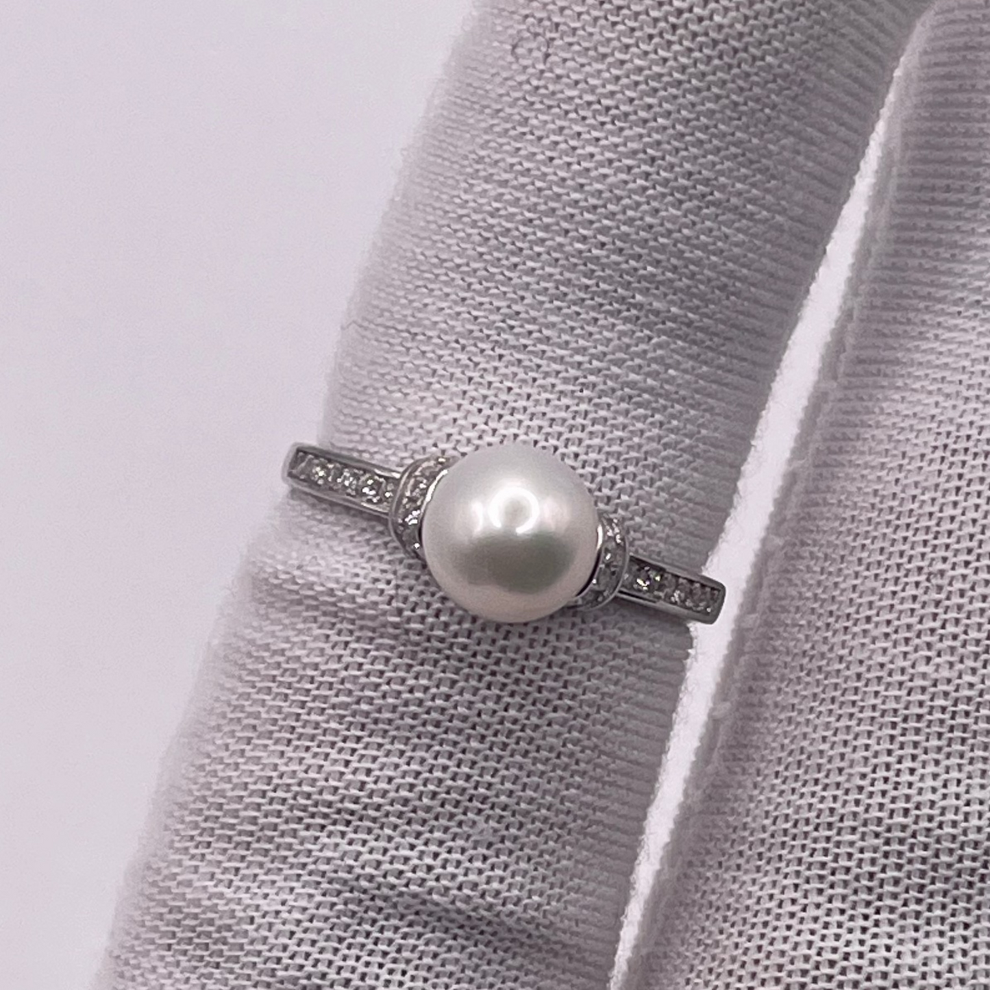 S761- NEW .925 FreshWater Pearl Silver Ring W.G