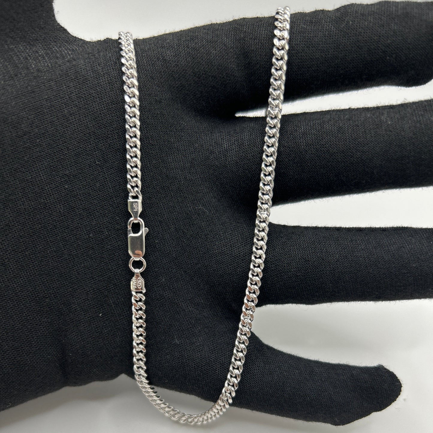 S778- NEW .925 Sterling Silver Solid Miami Cuban (3.90mm)W.G