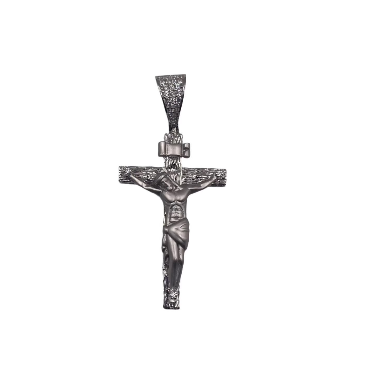 S859- NEW Silver Crucifix Fashion Pendant (21x12mm) W.G