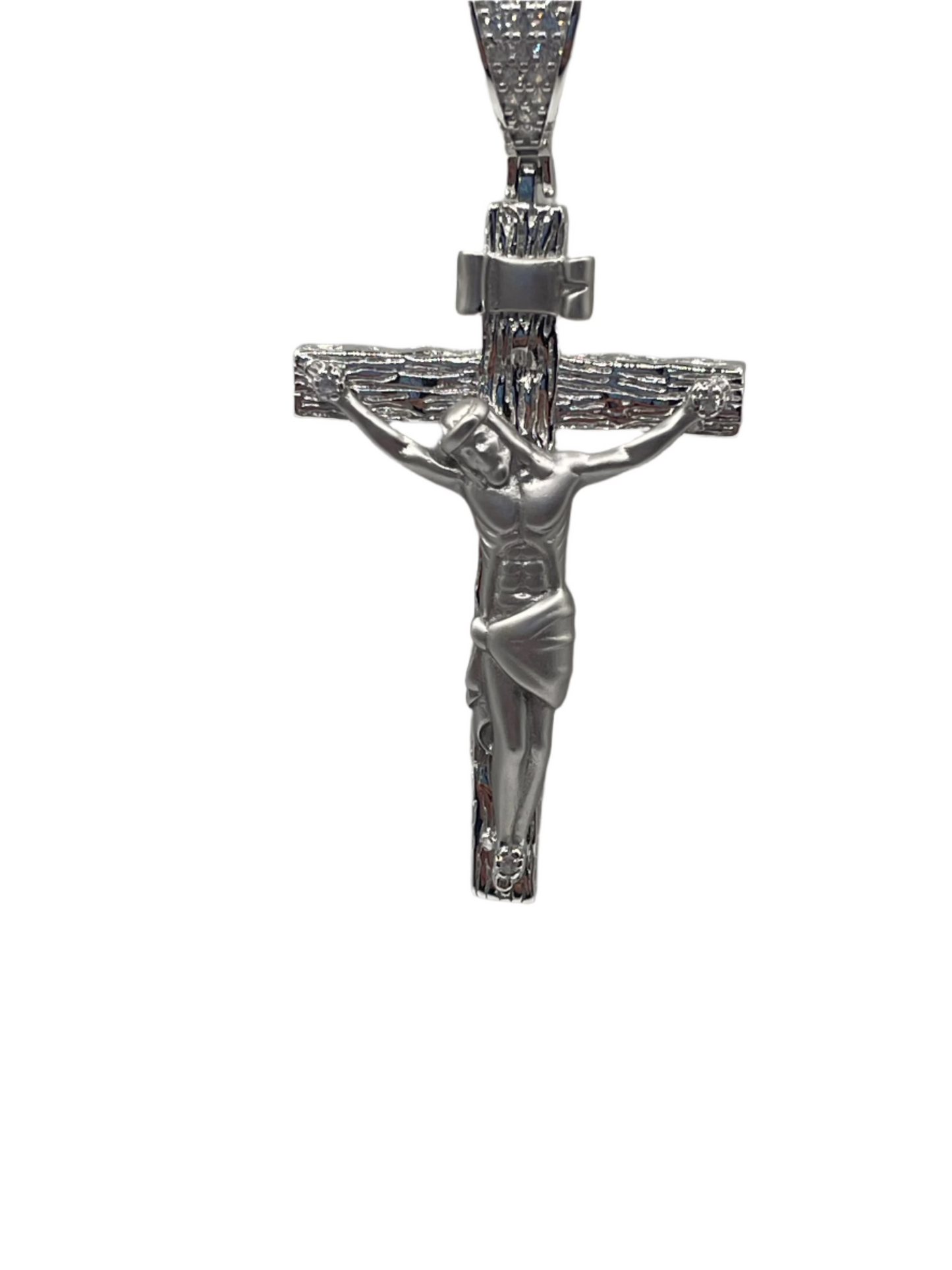 S859- NEW Silver Crucifix Fashion Pendant (21x12mm) W.G