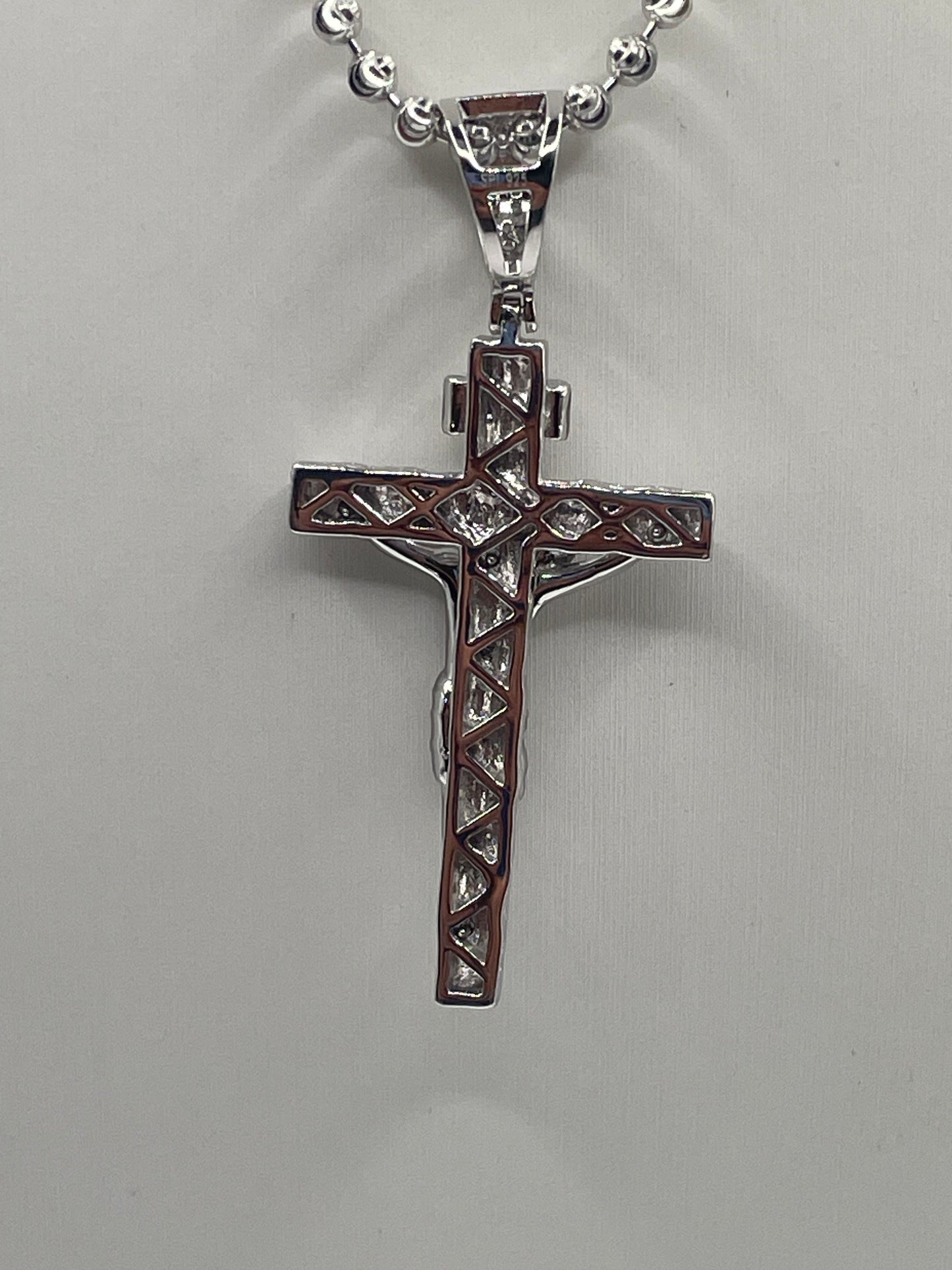 S553- NEW Sterling Silver “Religious Jesus Cross” Pendant W.G