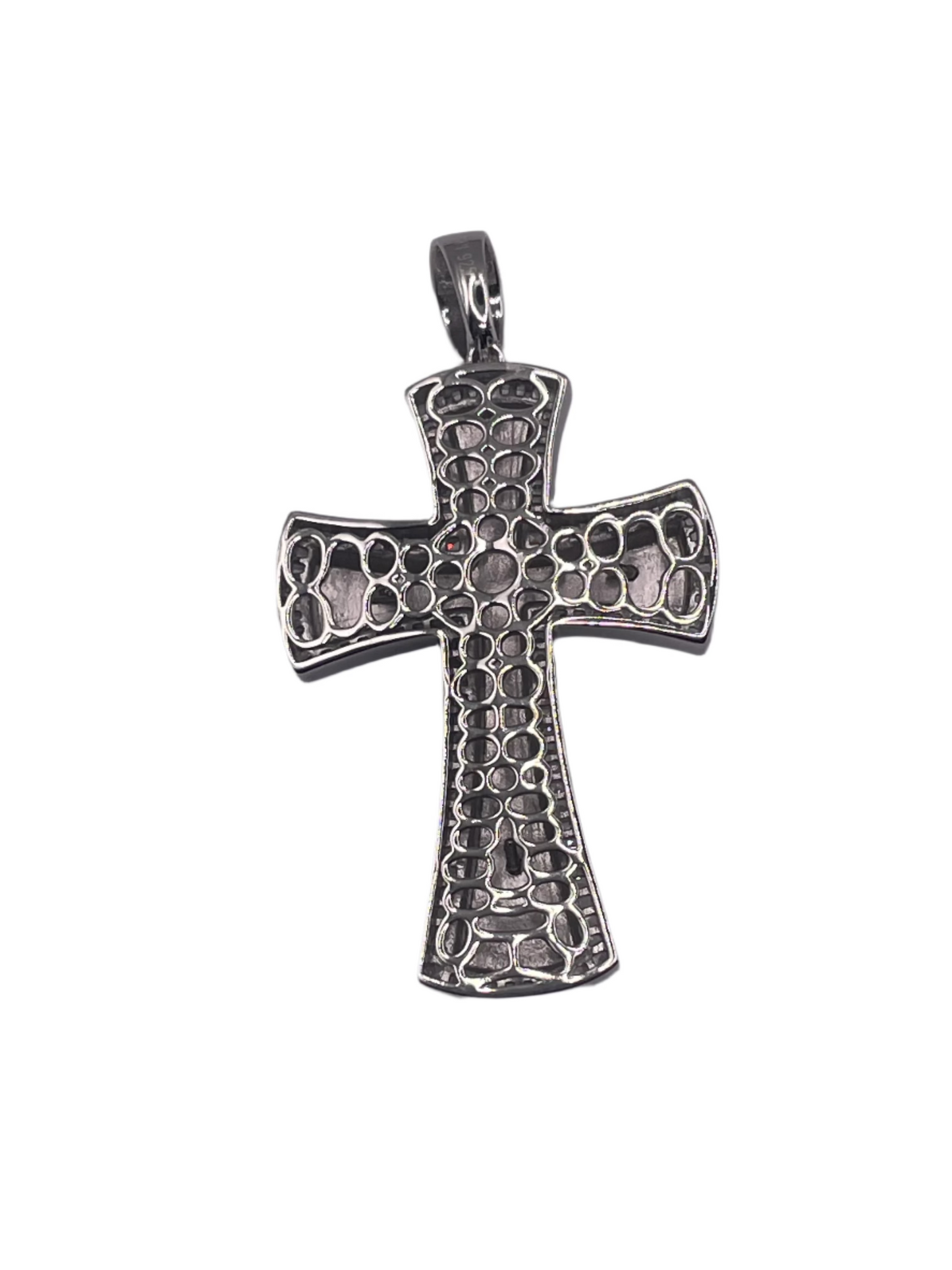 S853- NEW .925 Sterling Silver Fashion Crucifix Pendant W.G