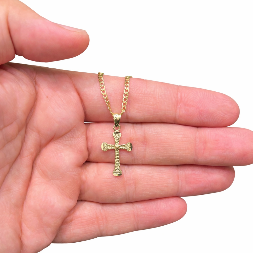 1280- 10K Cross Pendant Lightweight W.G