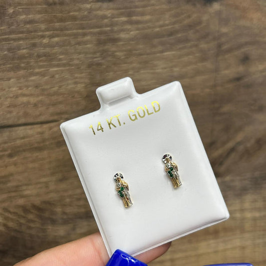 655- NEW St. Jude Small Stud Earrings (7.8mm) W.G