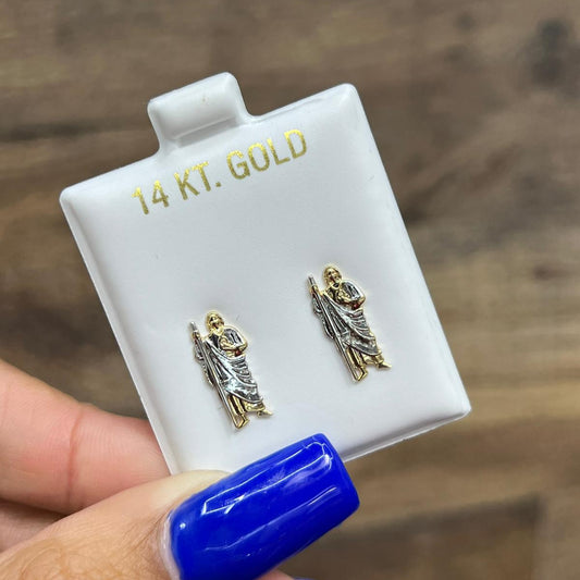656- NEW 14k St. Jude Stud Earrings W.G