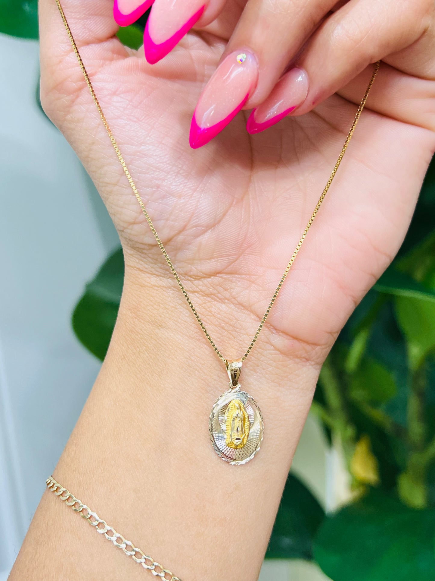 347- NEW 14K Our Lady Of Guadalupe Pendant W.G