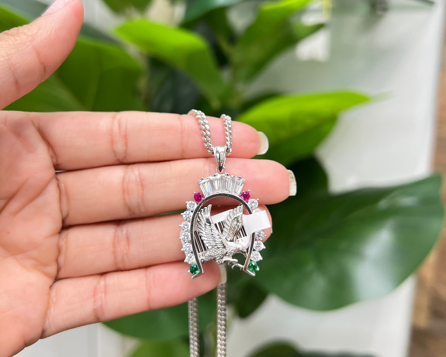 S006- NEW .925 Sterling Silver Flying Eagle Pendant W.G