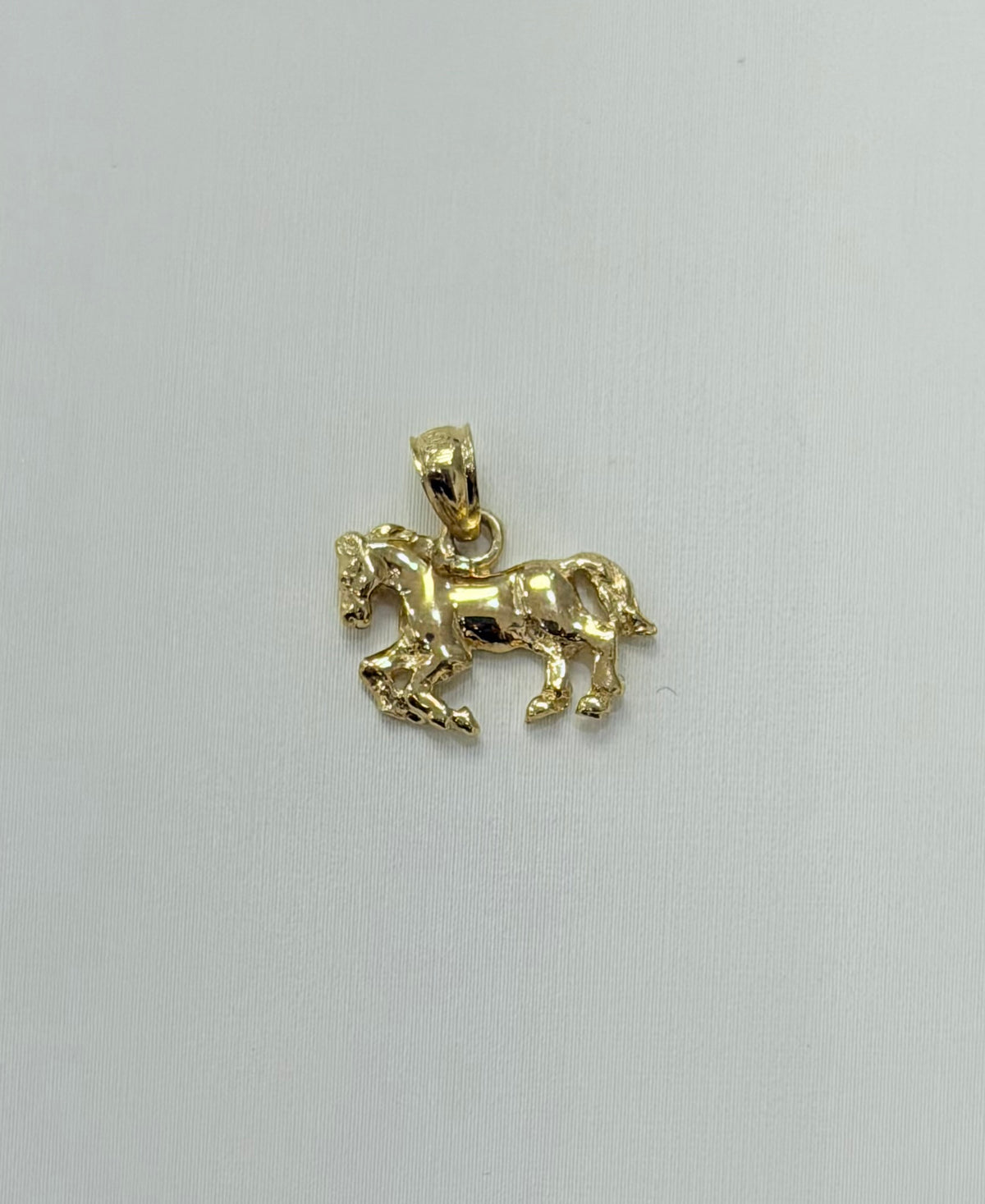 1856- NEW 14K Solid Gold Horse Pendant W.G