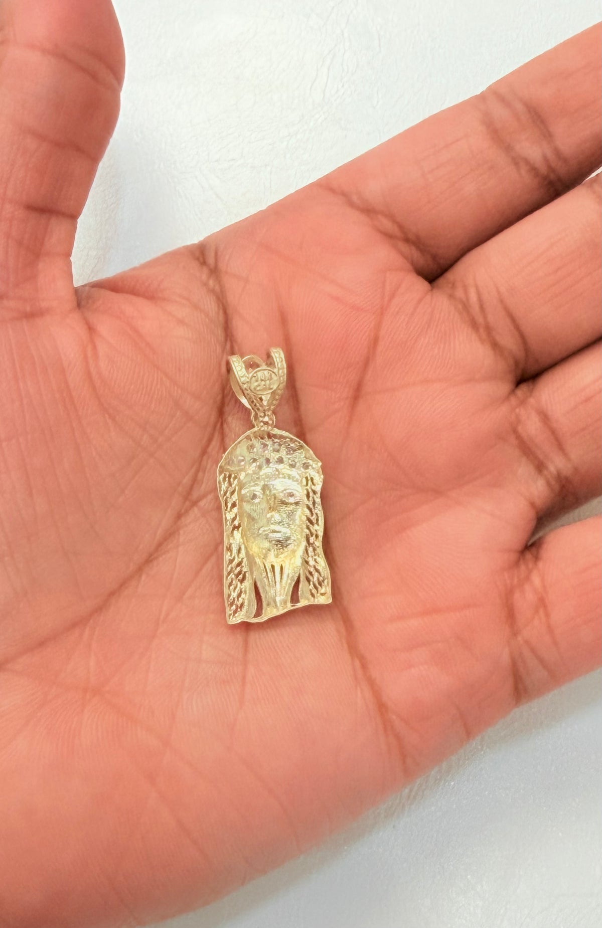 1841- NEW 10K Gold Jesus 3D Face Pendant W.G