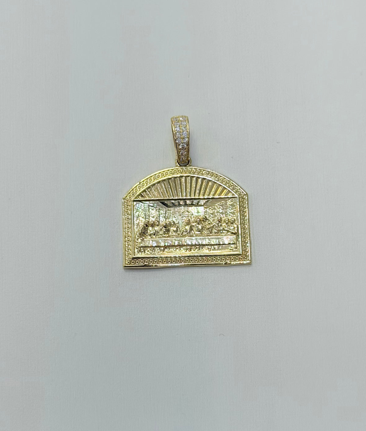 1860- NEW 14K The Last Supper Square Pendant W.G