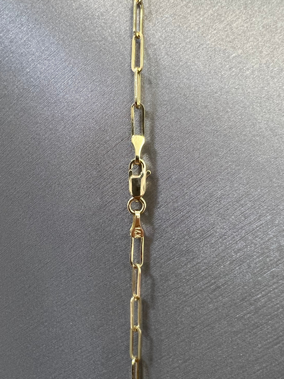 1852- NEW 14K Paper Clip Necklace Chain 20" (2.5mm) W.G