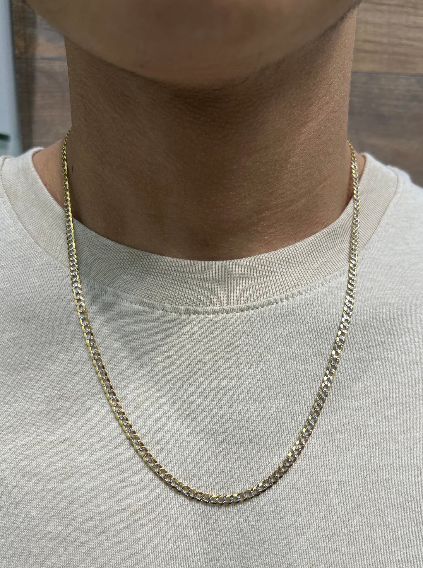 1296- NEW 14K Solid Cuban Curb Chain 22" (3.7mm) W.G