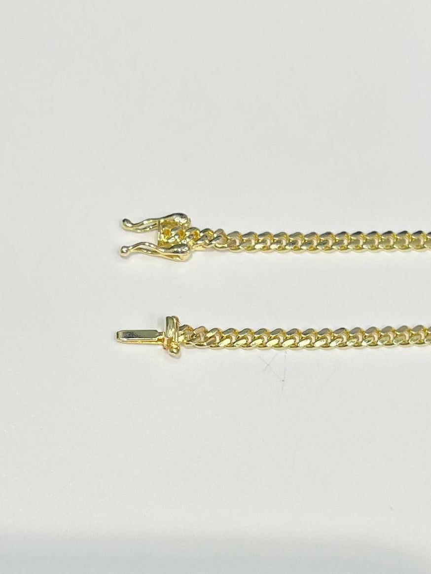 1573- NEW 10K Solid Miami Cuban Bracelet 7.5" (3mm) W.G