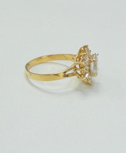 501- NEW 14K Gold Cubic Zirconia Star Ring W.G