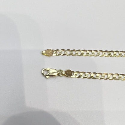 1657- NEW 14K Solid Cuban Curb Bracelet 7" (3.2mm) W.G