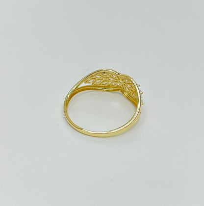 1477- NEW 14K Gold Cluster Ring W.G