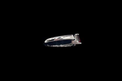 S558- .925 Elegant Trillion Garnet Cz Ring Size 7