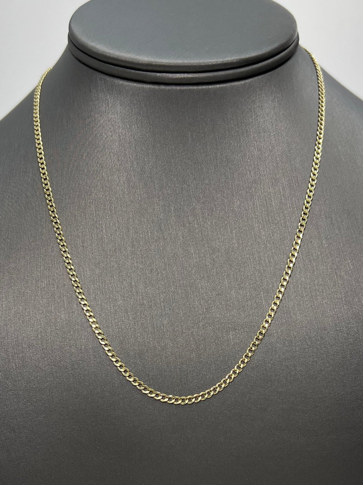 1469- NEW 14K Hollow Cuban Link Chain 18" (2.5mm) W.G
