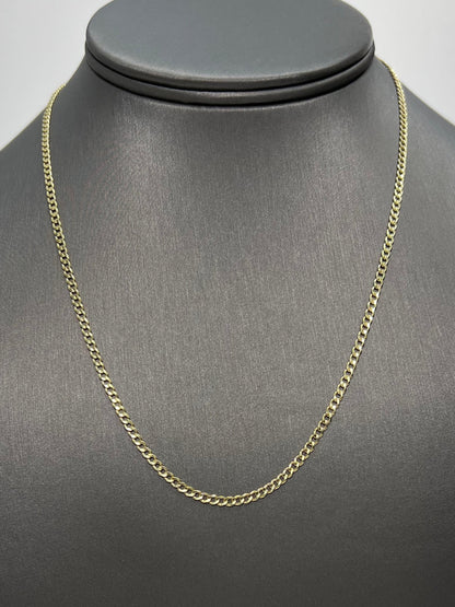 1469- NEW 14K Hollow Cuban Link Chain 18" (2.5mm) W.G