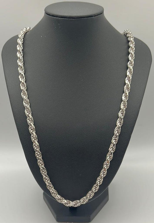 S0025- Silver Rope Chain 24”