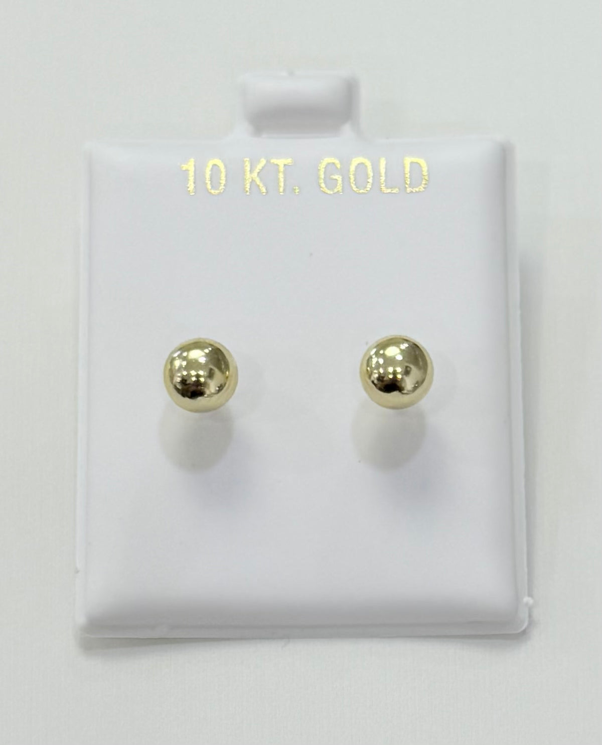 1759- NEW 14K Ball Stud Earrings (6mm) W.G