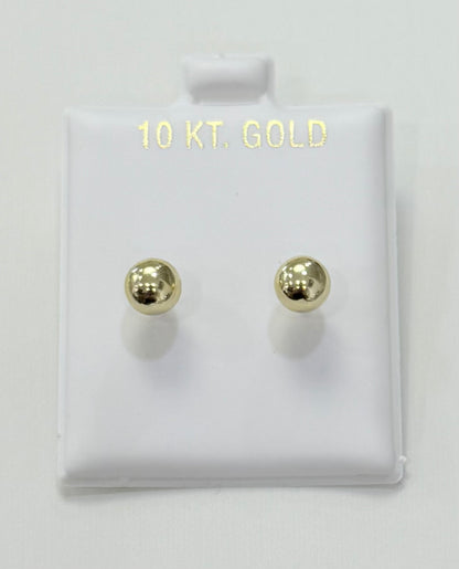 1759- NEW 14K Ball Stud Earrings (6mm) W.G
