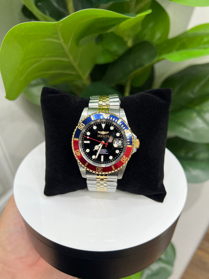 R38- Invicta Red & Blue Pro Diver Men's Watch 42mm W.G