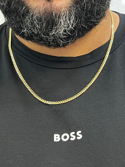 1550- NEW 10K Solid Miami Cuban Chain 24” (4mm) W.G