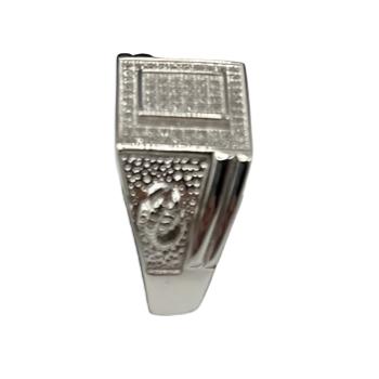 S0014- .925 Silver Men Ring With White Stones