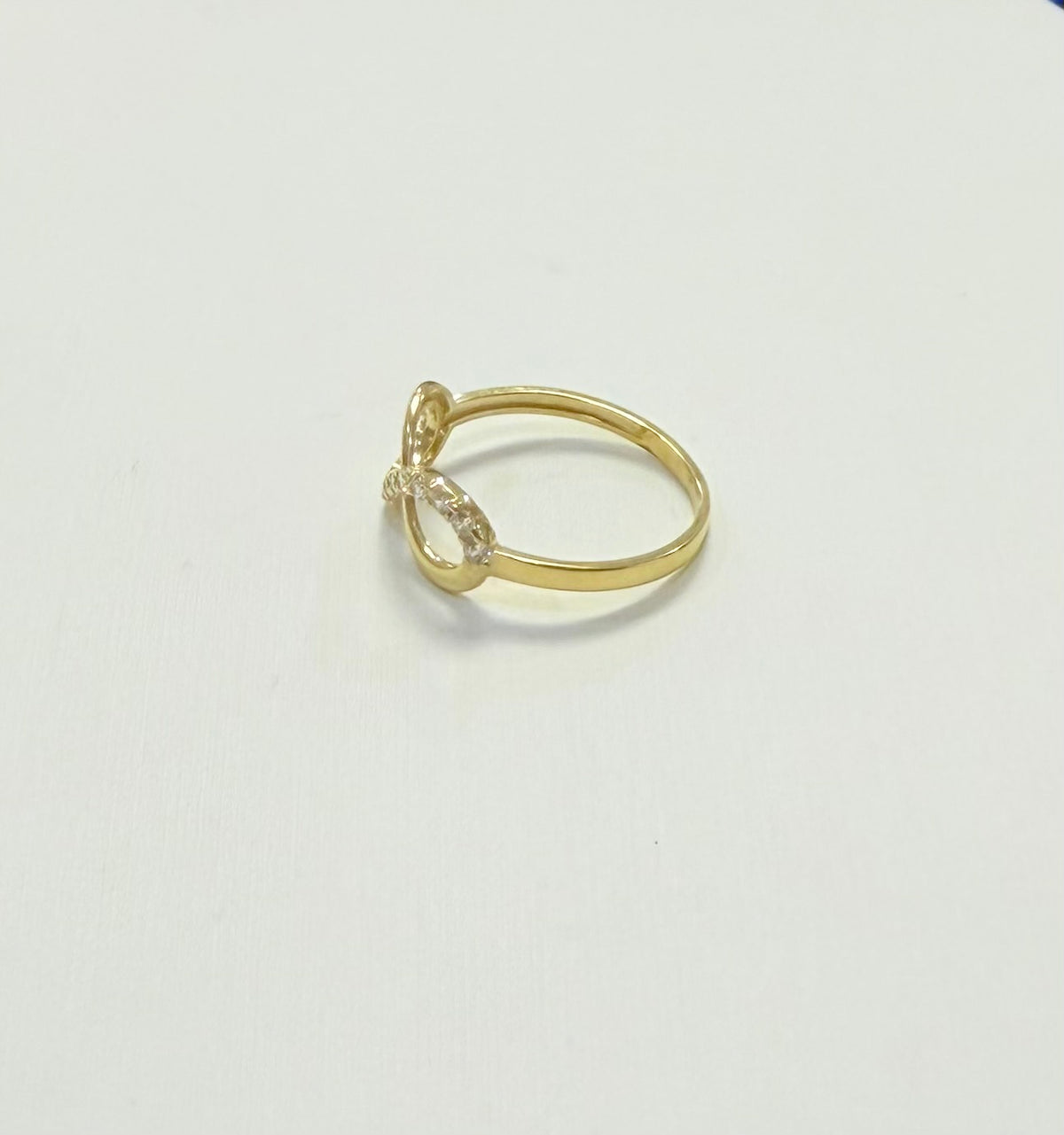 1710- NEW 10K Gold Cz Infinity Women’s Ring W.G