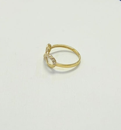 1710- NEW 10K Gold Cz Infinity Women’s Ring W.G