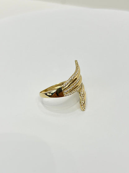 1474- NEW 14K Gold Swirl Fashion Ring W.G