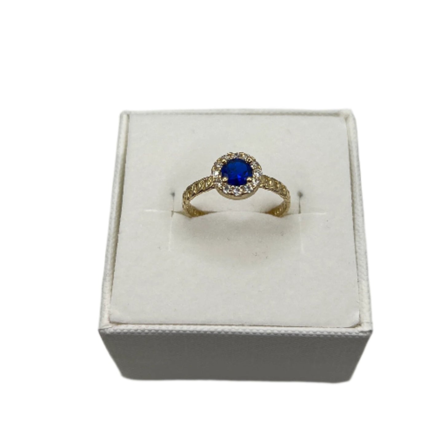 651- Blue Cz Circle Stone Ring