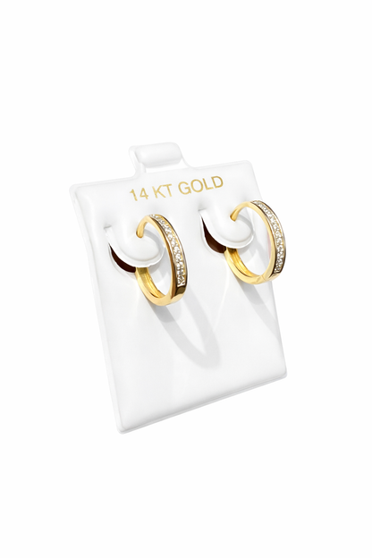 1540- NEW 14K Thin Gold Huggie Earrings W.G